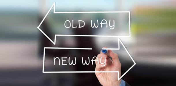 Image of the new way and the old way of doing things