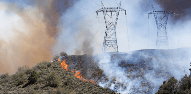 Wildfires and powerlines