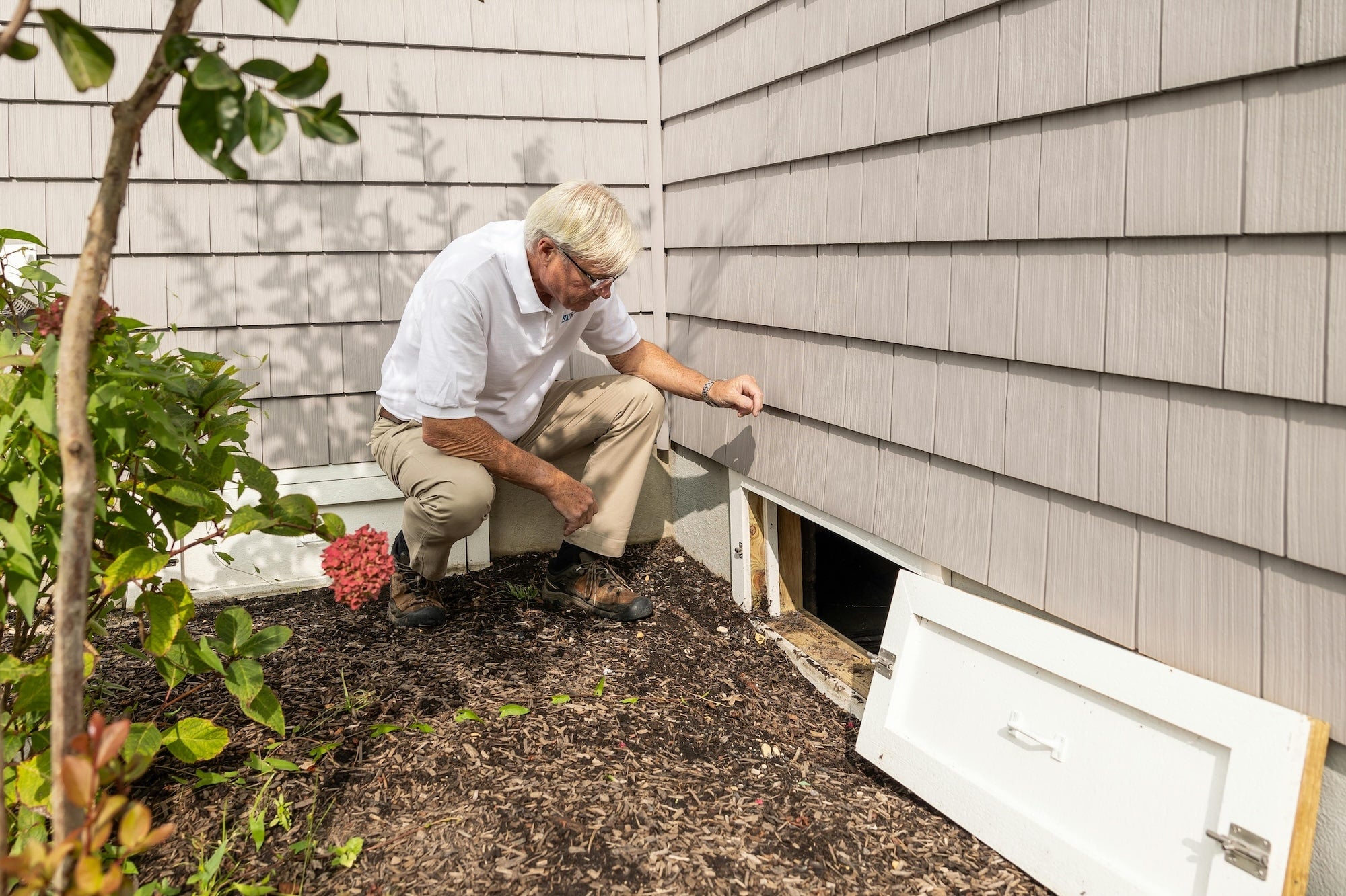California contractor near side of house